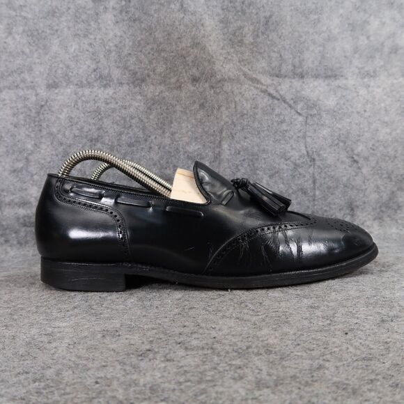 Florsheim Shoes Men 7.5 Loafer Tassel Leather Black Classic Slip On Dress Formal main image 9